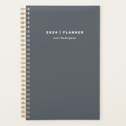 Simple 2024 Titanium Grey Weekly Monthly Non-Dated Planner