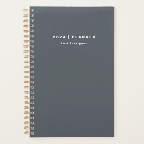 Simple 2024 Titanium Grey Weekly Monthly Non_Dated Planner