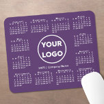 Simple 2025 Calendar Business Logo on Purple Mouse Pad<br><div class="desc">Simple 2025 calendar mouse pad features your company logo and business name in the middle surrounded by an easy to read white calendar on a purple background. Replace the sample logo and text with your own in the sidebar. Your logo can be circular, square, or another shape. White or light...</div>