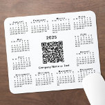 Simple 2025 Calendar Business QR Code on White Mouse Pad<br><div class="desc">Simple 2025 calendar mouse pad features a customizable QR code and your business name in the middle surrounded by an easy to read black calendar on a white background. Replace the URL for the scannable code and text with your own in the sidebar. Makes a great giveaway for customers. If...</div>