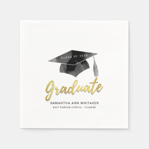 Simple 2025 Graduation Minimalist Grad Party Paper Napkins