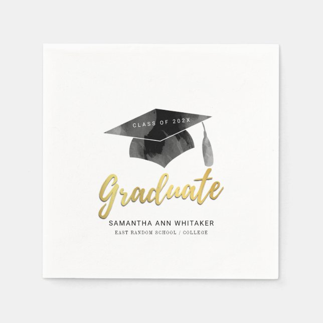 Simple 2025 Graduation Minimalist Grad Party Paper Napkins (Front)