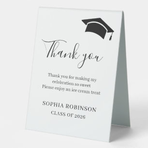 Simple 2026 Graduate Thank You Custom Table Tent