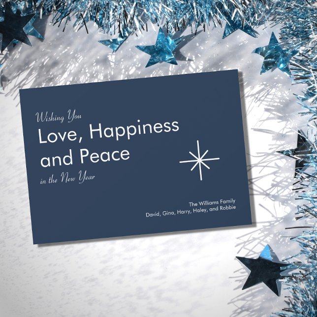 Simple 2026 New Year Navy Blue Elegant Typography  Holiday Card (Creator Uploaded)
