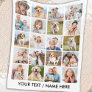 Simple 20 Photo Collage Customized Modern Pictures Fleece Blanket