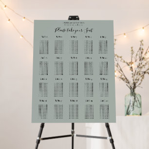 Simple 20 Table Seating Chart Sage Green Foam Board