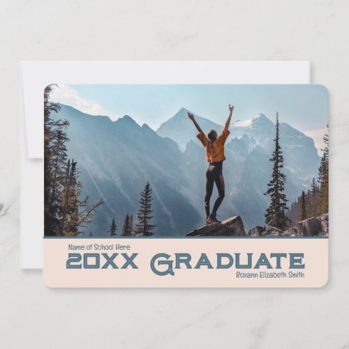 Simple 20xx Graduate 2 Photo  Announcement Card