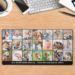 Simple 21 Photo Collage Custom Text Personalized Desk Mat<br><div class="desc">This desk mat features a customizable photo collage perfect for showcasing your favorite pictures of family, pets, friends or grandparents. The modern and cute design is ideal for dog lovers, family, and friends, or anyone looking for a fun desk accessory. It's a great addition to any office space and can...</div>