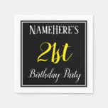 [ Thumbnail: Simple, 21st Birthday Party W/ Custom Name Napkins ]