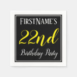 [ Thumbnail: Simple, 22nd Birthday Party W/ Custom Name Napkin ]