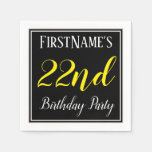 [ Thumbnail: Simple, 22nd Birthday Party W/ Custom Name Napkins ]