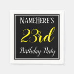 [ Thumbnail: Simple, 23rd Birthday Party W/ Custom Name Napkin ]