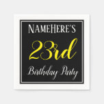 [ Thumbnail: Simple, 23rd Birthday Party W/ Custom Name Napkins ]