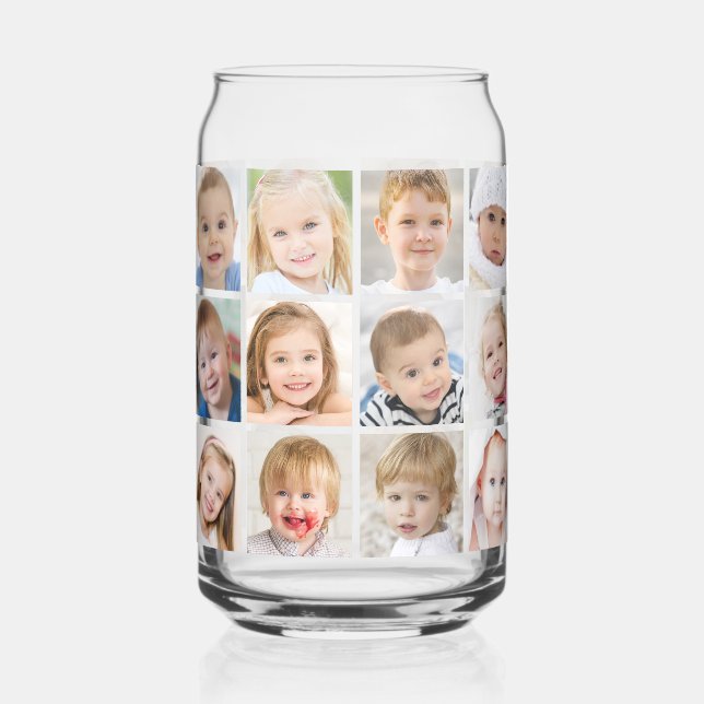 Simple 24 Photo Collage Can Glass (Front)