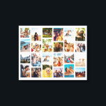 Simple 24 Photo Collage Canvas Print<br><div class="desc">Create your own personalized photo collage canvas print. Add 24 of your favorite pictures and custom color background in this modern template design.</div>