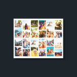 Simple 24 Photo Collage Canvas Print<br><div class="desc">Create your own personalized photo collage canvas print. Add 24 of your favorite pictures and custom color background in this modern template design.</div>
