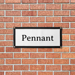Simple 24" x 10.5" Black Rectangle Pennant Banner