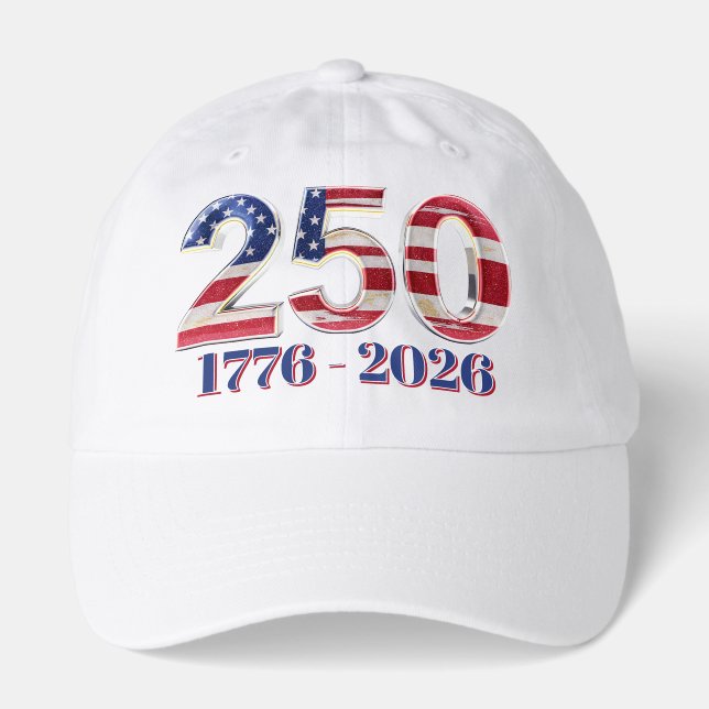 Simple 250 Years USA Anniversary Hat (Front)
