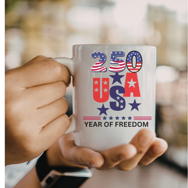 Simple 250th us independence patriotic July 4th Coffee Mug (Creator Uploaded)