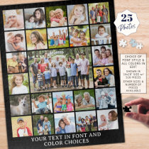 Simple 25 Photo Collage Personalized Custom Jigsaw Puzzle