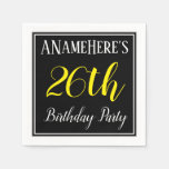 [ Thumbnail: Simple, 26th Birthday Party W/ Custom Name Napkins ]