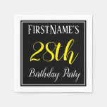 [ Thumbnail: Simple, 28th Birthday Party W/ Custom Name Napkin ]