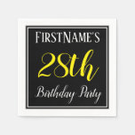 [ Thumbnail: Simple, 28th Birthday Party W/ Custom Name Napkins ]