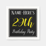 [ Thumbnail: Simple, 29th Birthday Party W/ Custom Name Napkin ]