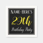 [ Thumbnail: Simple, 29th Birthday Party W/ Custom Name Napkins ]