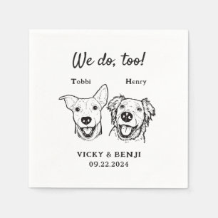 Simple 2 Dogs Wedding Cocktail Napkins