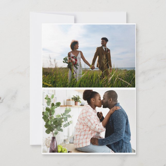 Simple 2 Photo Collage Holiday Card (Front)