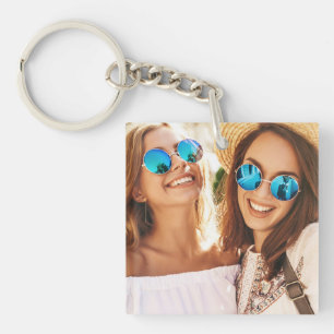 Simple 2 Photo Double-Sided Best Friends Keychain