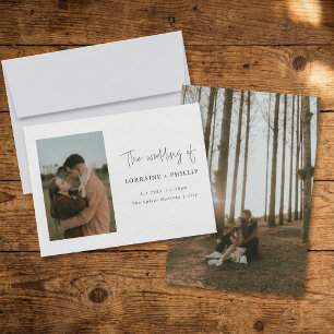 Simple 2 photo modern wedding Invitation