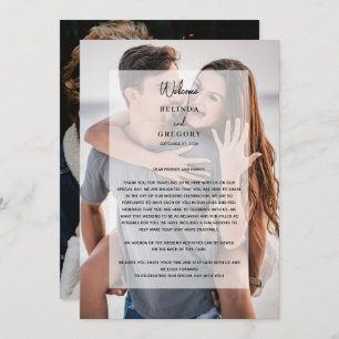 Simple 2 Photo Overlay Wedding Itinerary Program