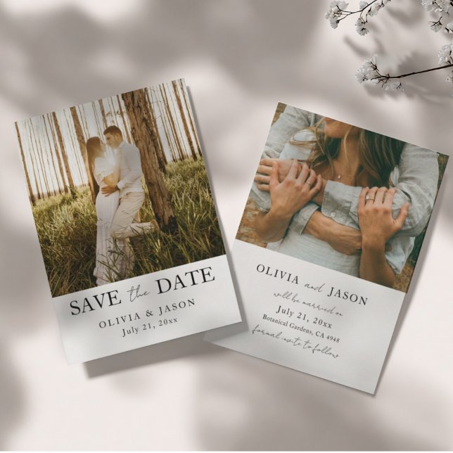 Simple 2 Photo Wedding Save the Date  (Creator Uploaded)