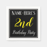 [ Thumbnail: Simple, 2nd Birthday Party W/ Custom Name Napkins ]