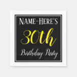 [ Thumbnail: Simple, 30th Birthday Party W/ Custom Name Napkins ]
