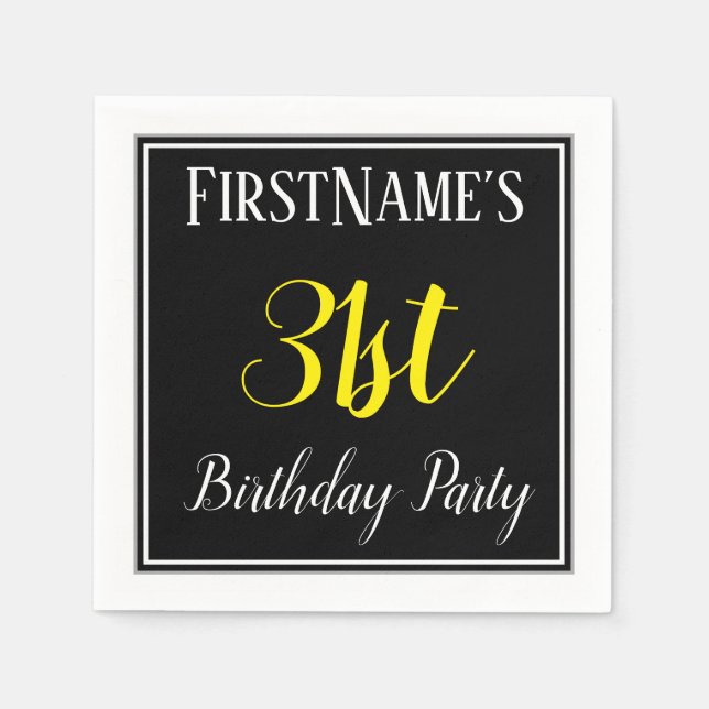 Simple, 31st Birthday Party w/ Custom Name Napkins (Front)