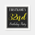 [ Thumbnail: Simple, 32nd Birthday Party W/ Custom Name Napkin ]