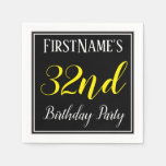 [ Thumbnail: Simple, 32nd Birthday Party W/ Custom Name Napkins ]