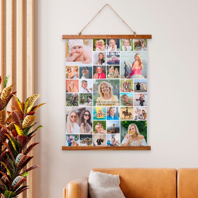 Simple 33 Photo Collage Personalized Custom Hanging Tapestry (Creator Uploaded)