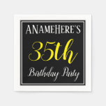 [ Thumbnail: Simple, 35th Birthday Party W/ Custom Name Napkins ]