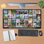 Simple 36 Photo Collage Custom Color Personalized Desk Mat<br><div class="desc">Create your own custom color photo desk mat utilizing this easy-to-upload photo collage template featuring 36 square pictures of various shapes and sizes and personalized with a name, monogram or text in your choice of font styles and color. You can delete the sample text to leave blank and choose your...</div>