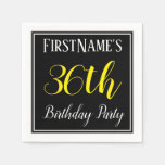 [ Thumbnail: Simple, 36th Birthday Party W/ Custom Name Napkin ]