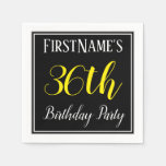 [ Thumbnail: Simple, 36th Birthday Party W/ Custom Name Napkins ]