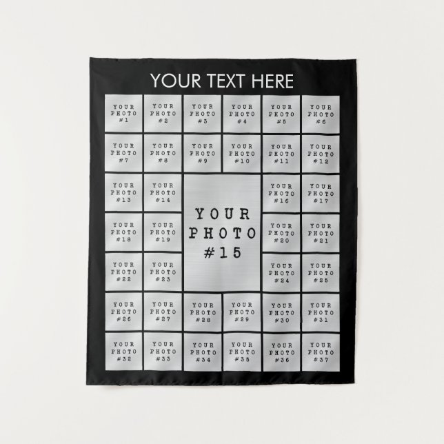 Simple 37 Photo Collage Personalized Backdrop (Front)