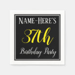 [ Thumbnail: Simple, 37th Birthday Party W/ Custom Name Napkin ]