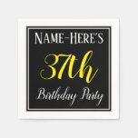 [ Thumbnail: Simple, 37th Birthday Party W/ Custom Name Napkins ]