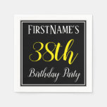 [ Thumbnail: Simple, 38th Birthday Party W/ Custom Name Napkin ]