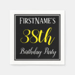 [ Thumbnail: Simple, 38th Birthday Party W/ Custom Name Napkins ]